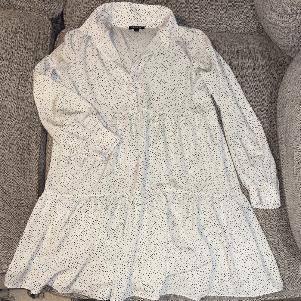 Express White Polka Dot Dress